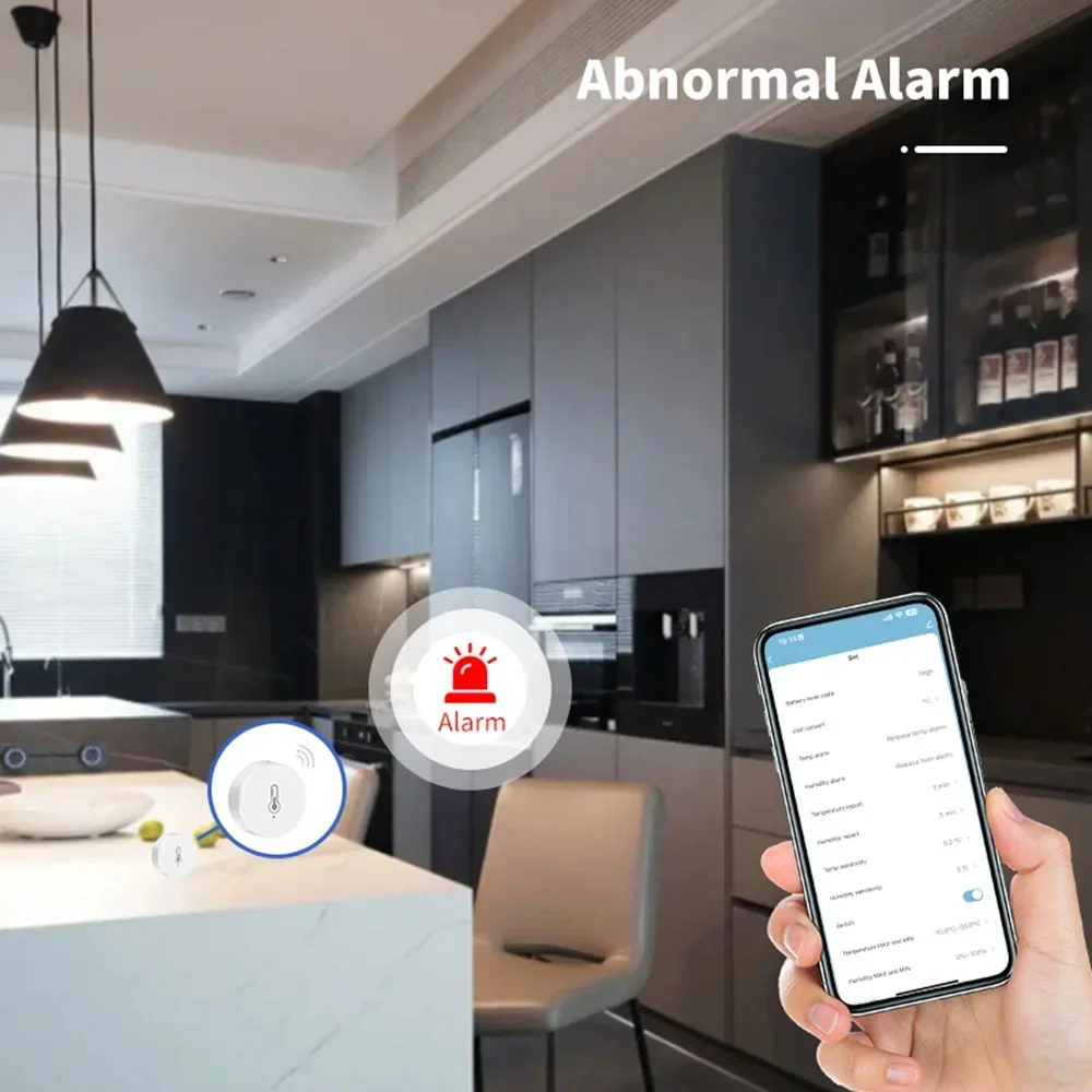 Imagem -04 - Sensor de Temperatura e Umidade Tuya Smart Zigbee Alimentado por Bateria Mini Higrômetro Interno Trabalhar com Alexa Google Home