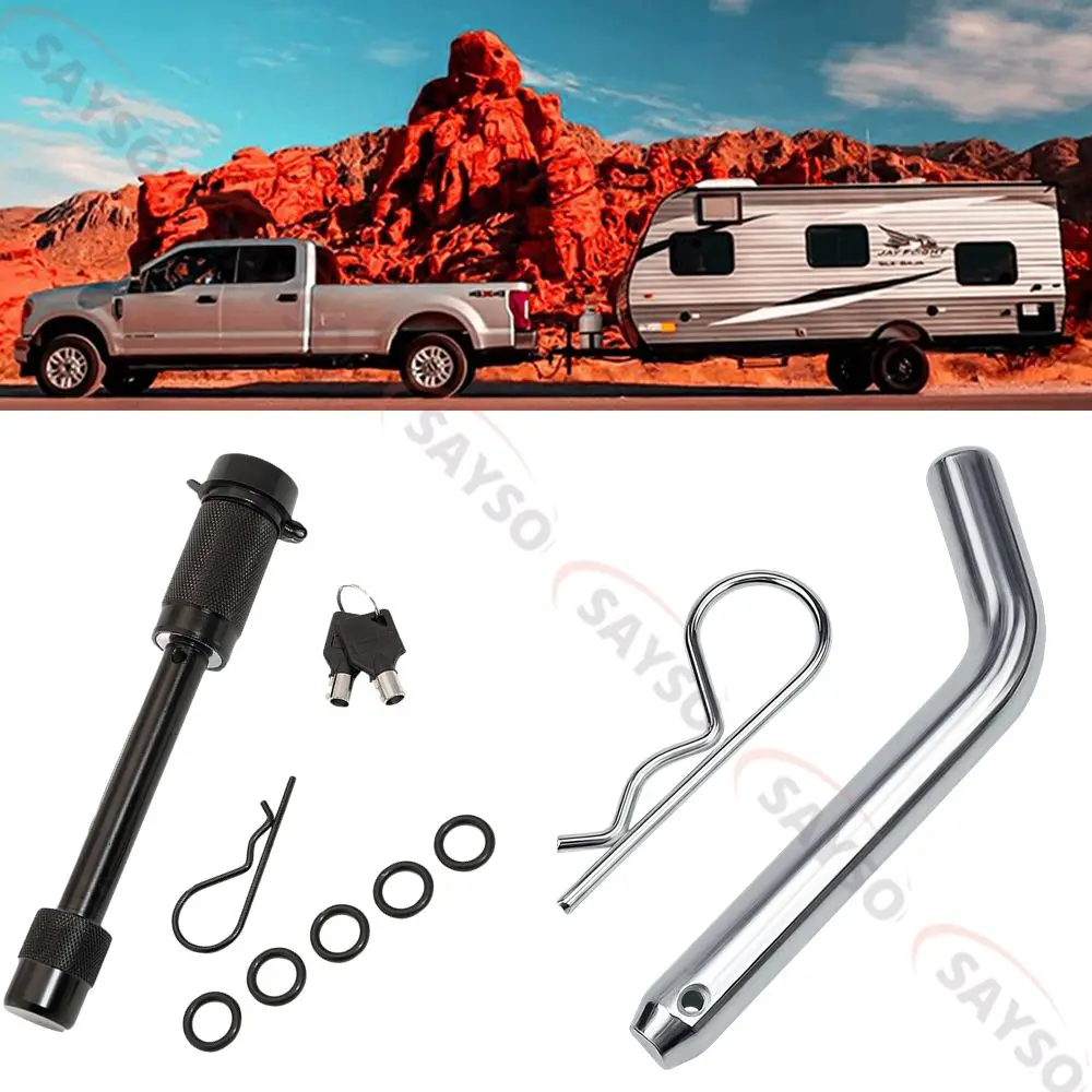

5/8 inch Car Trailer Lock With Keys Steel Trailer Hitch Pin Lock Anti-Theft Waterproof For 2 inch Receiver For RV Truck