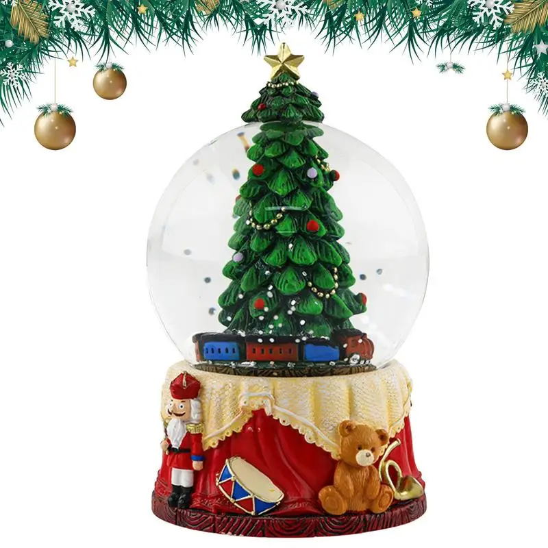 Snowing Christmas Globe Swirling Glitter Snow Christmas Tree Unique Snow Water Globe For Festival Decoration