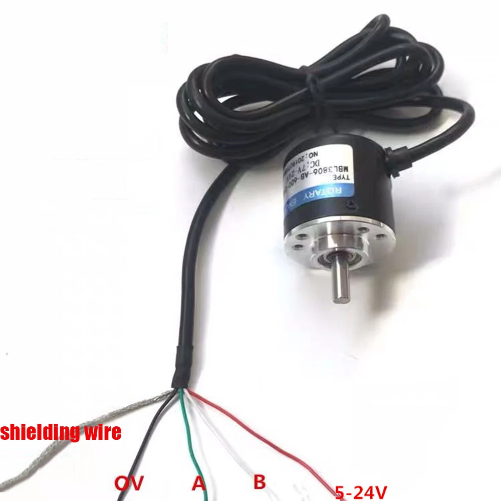 

3806 Incremental Photoelectric Rotary Encoder With Wire 100 200 400 500 600 360 Pulse Cable AB Two-phase Shaft Coupling