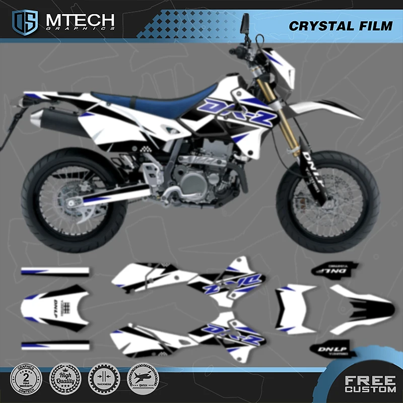 

DSMTECH Custom Team Мотоциклетные графические наклейки Наборы наклеек для SUZUKI DRZ400 SM S E DRZ 400 SM S E 1999-2022 Пользовательский номер 005