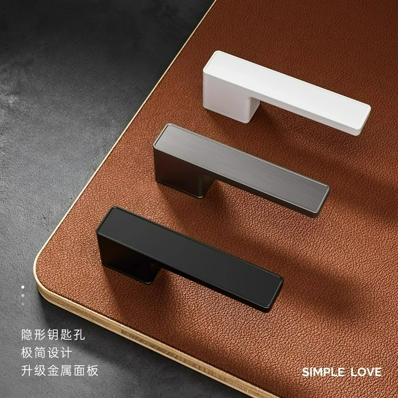 Indoor Bedroom Wooden Door Minimalist Ecological Magnetic Lock Minimalist Split Lock