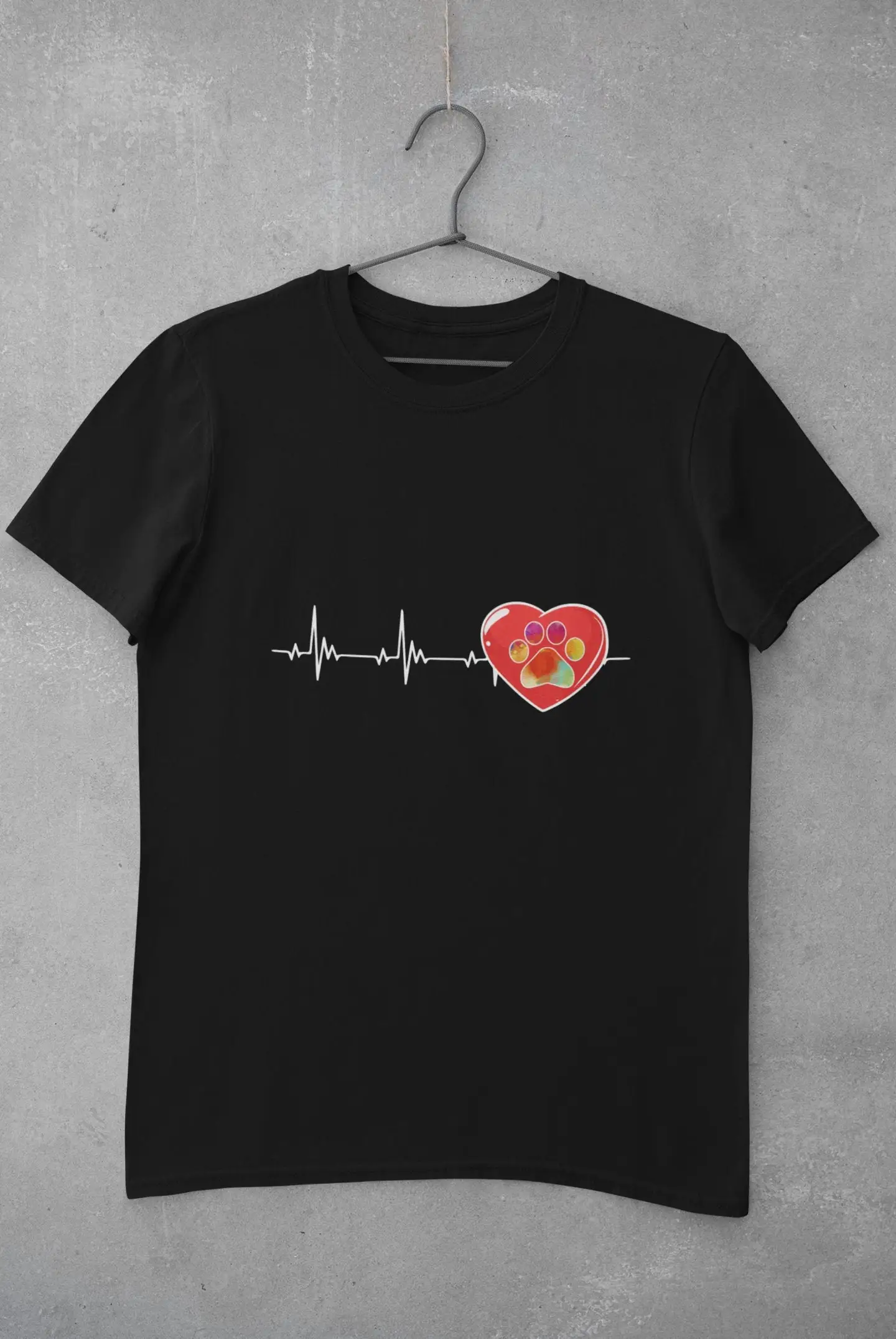 Vet Tech T Shirt Reception Veterinarian Animal Paw Print Heartbeat