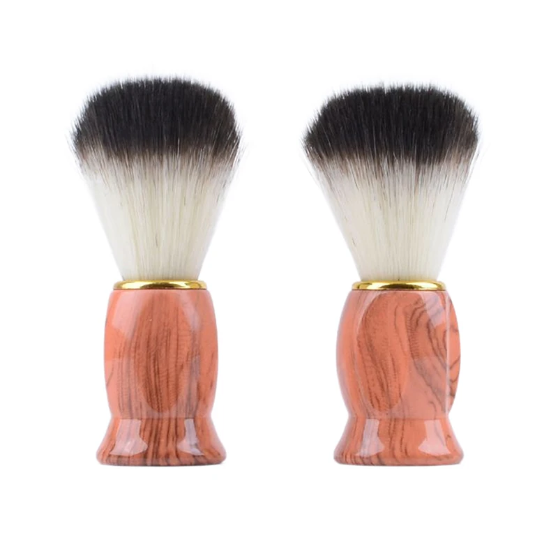 Brosse de rasage avec manche en bois pour hommes, cheveux de blaireau naturels, outil de rasage d'appareil, livres de barbe qualifiée ale, salon de barbier