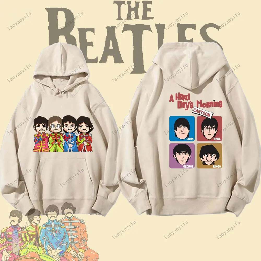 

The Beatles Black Rock Band Hoodie Winter Autumn Fashion Sports Keep Warm Men's Pullover Y2k Streetwear Sportswear