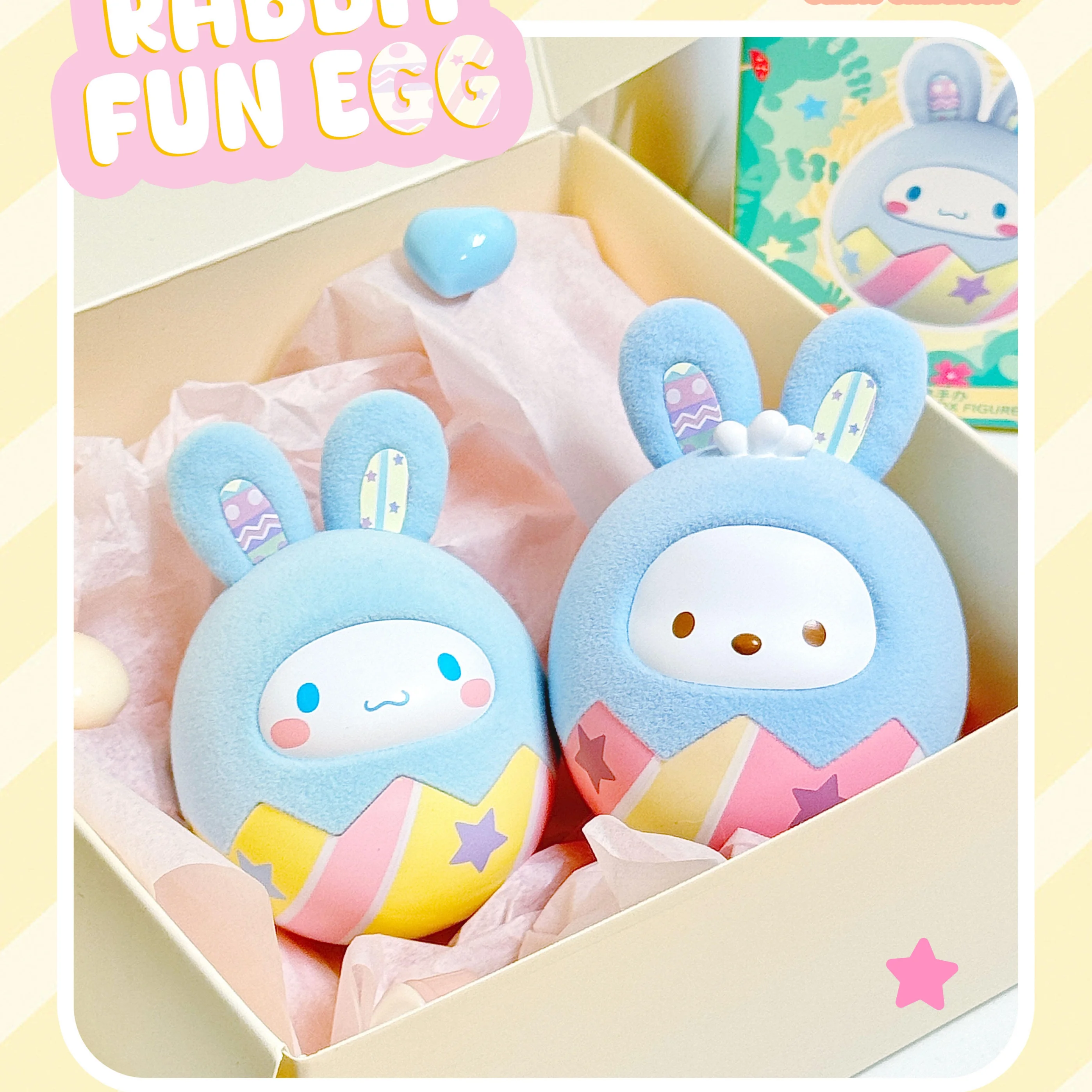 Miniso – gobelet série lapin œuf, boîte aveugle, poupée mignonne, jeu tendance, ornement de bureau, modèle de jouets, décor, cadeau d'anniversaire pour fille