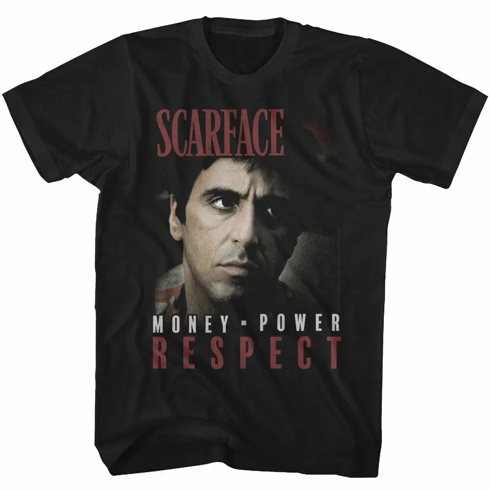 Scarface Movie Tony Bust Photo Money Power Respect Men's T Shirt Cuban Mafia