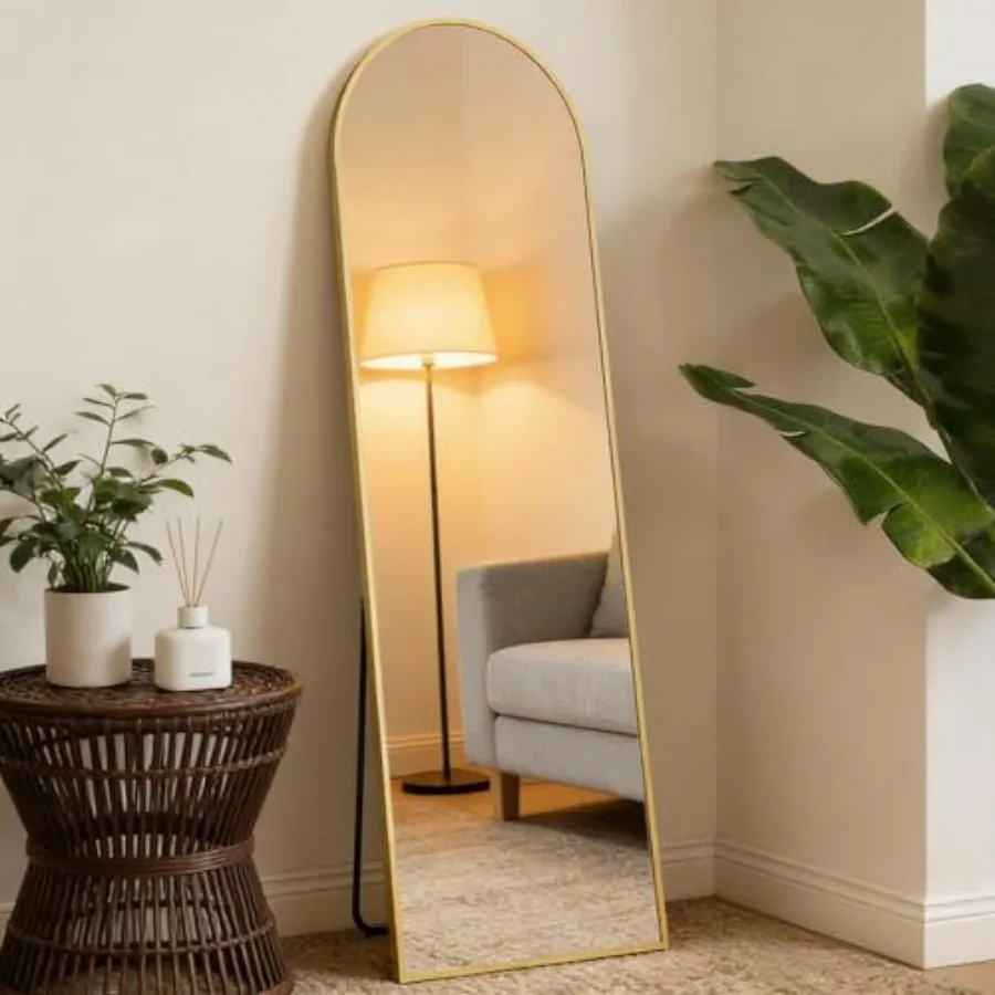 

Full Length Mirror, Full Body Floor Mirror with Aluminum Alloy Thin Frame, Wall or Standing Mirror for Bedroom, Living Room, Dr