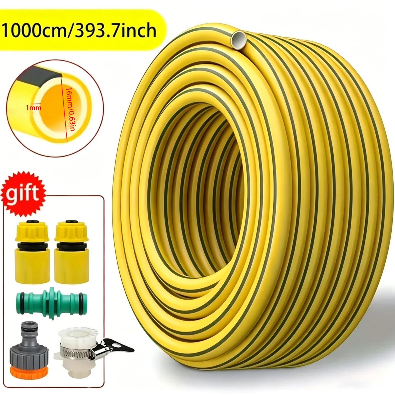 10/20/30m Heavy-Duty Rubber Garden Hose - Scratch & Wear Resistant, Leak-Proof, All-Season for Home, Balcony & Car Washing