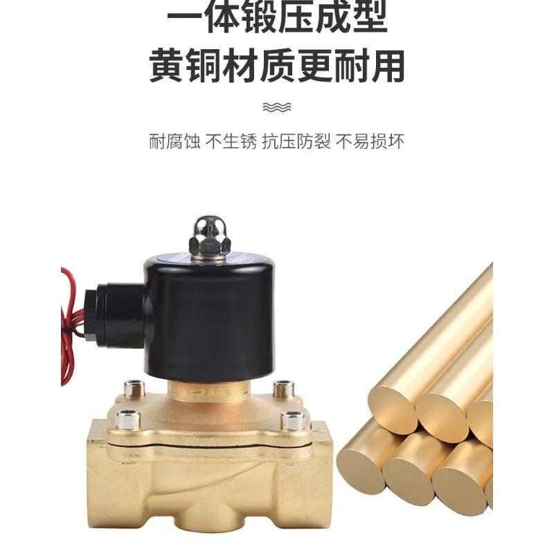 Solenoid Valve 2W-250-25 Normally Closed 1 Inch Full Brass For Water Gas Medium Industrial Pipeline Control System