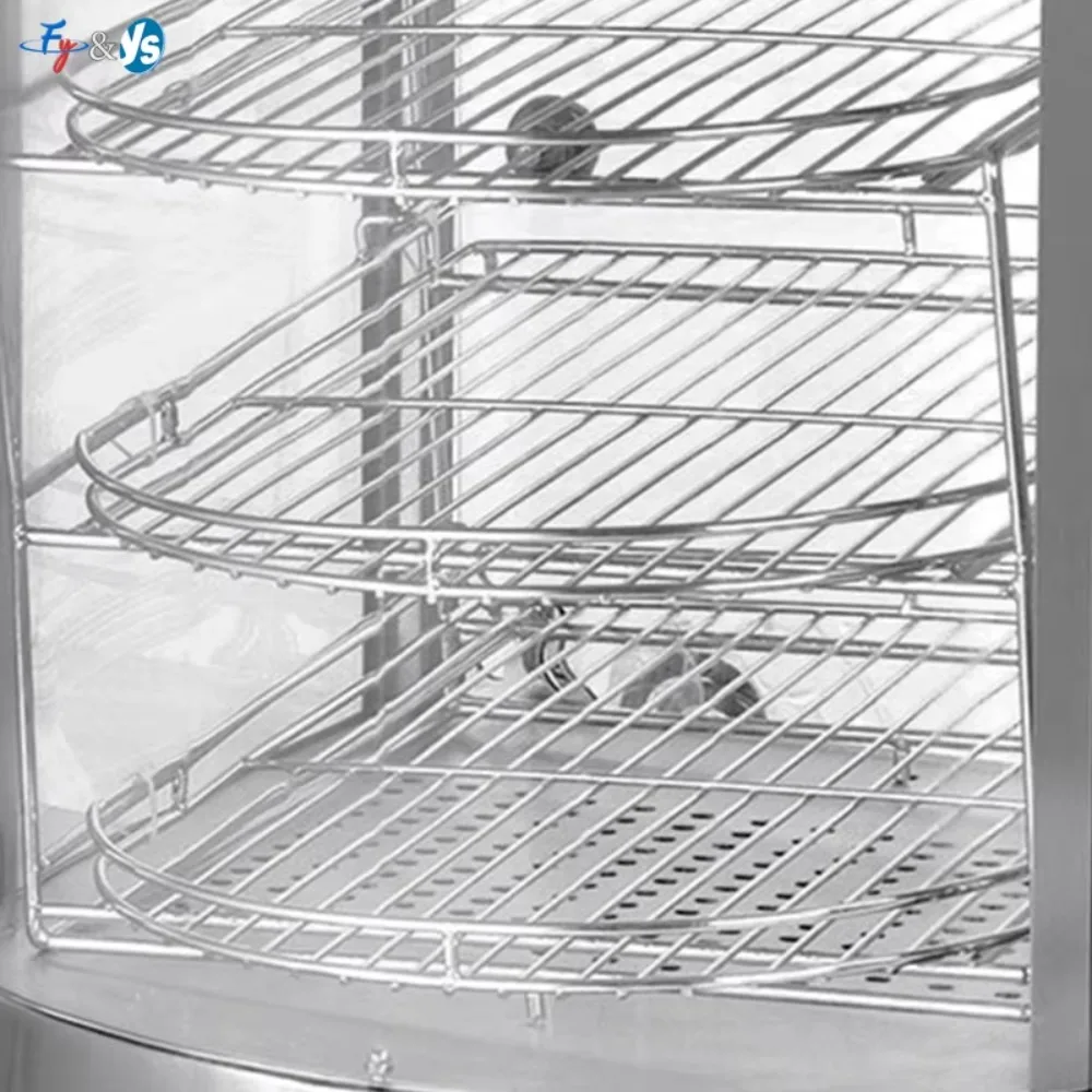 Electric Luxury Stainless Steel Food Warmer Warming Display Showcase Buffet Food Heating Display Cabinet