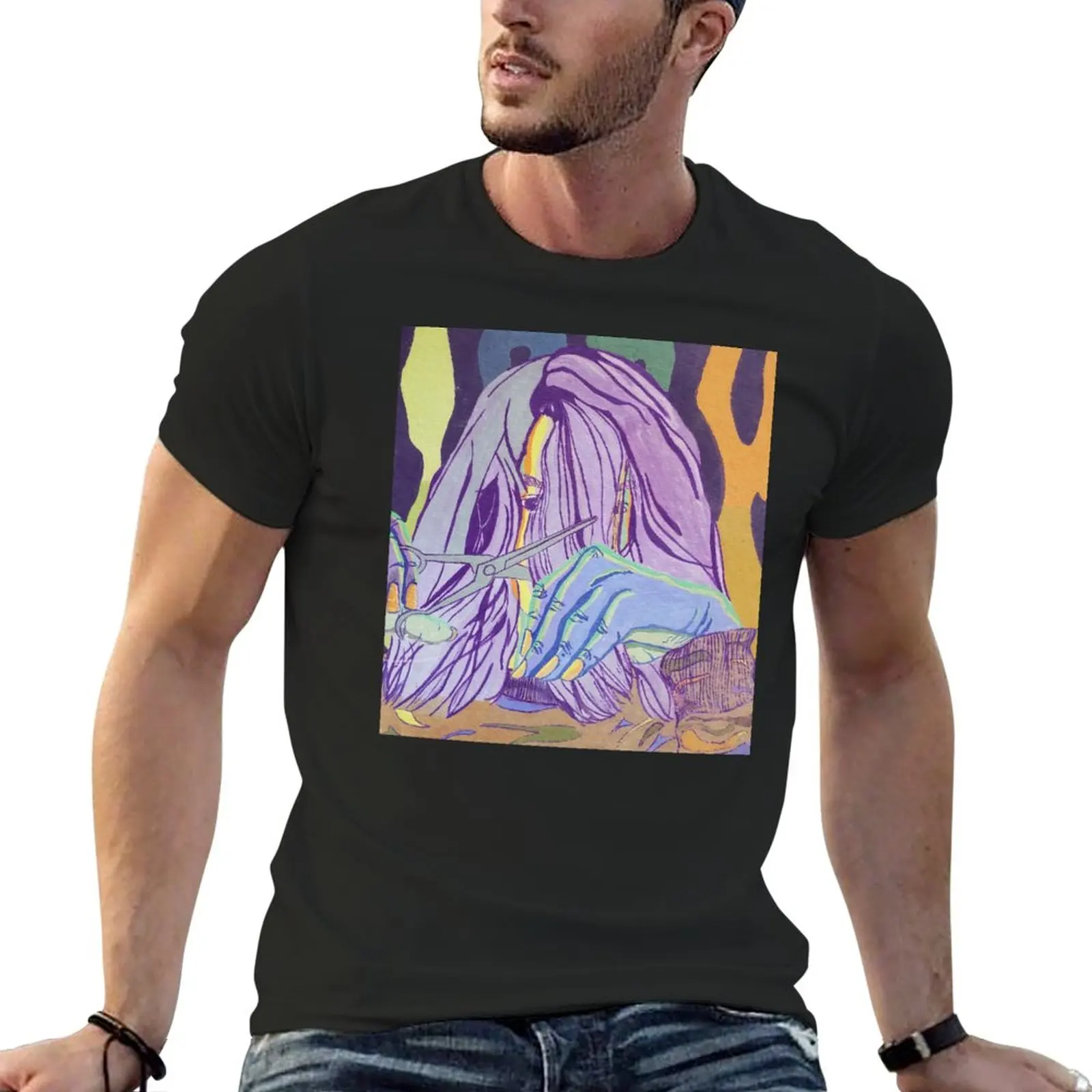 Purple Haircut T-Shirt Aesthetic clothing customs oversized anime fitted t shirts for men