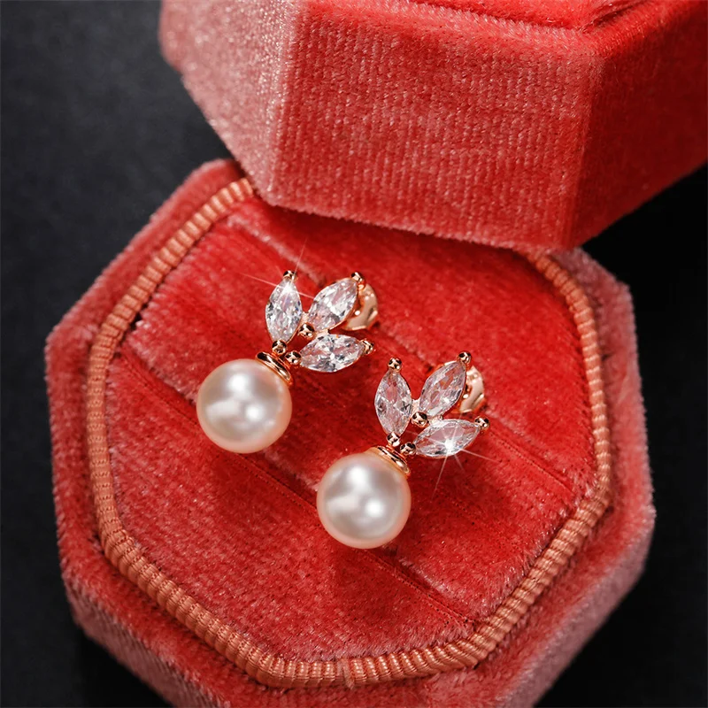 Huitan Hot Trend Simulated Pearl Stud Earrings for Women Modern 2022 Design Fashion Versatile Lady\'s Earrings Drop Ship Jewelry