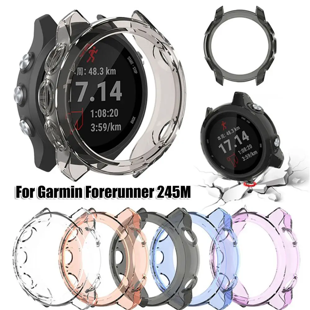 Shockproof Soft Wristbands Bracelet Protective Cover TPU Watch Case Screen Protector For Garmin Forerunner 245M / 245