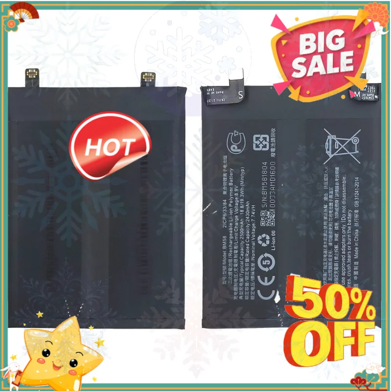 SWZY New BM58 5000mAh Replacement Battery for Xiaomi 11T Pro 5G Mix 4 Mix4  High Quality Mobile Phone Batteries Batteria