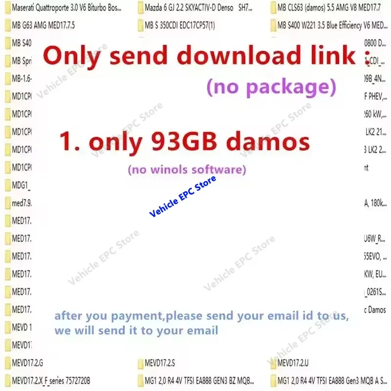 hot Newest 93GB WINOLS DAMOS Big Archive Damos Mappacks for Winols Software BIG PACK Package Chip Tuning Maps All data maps file