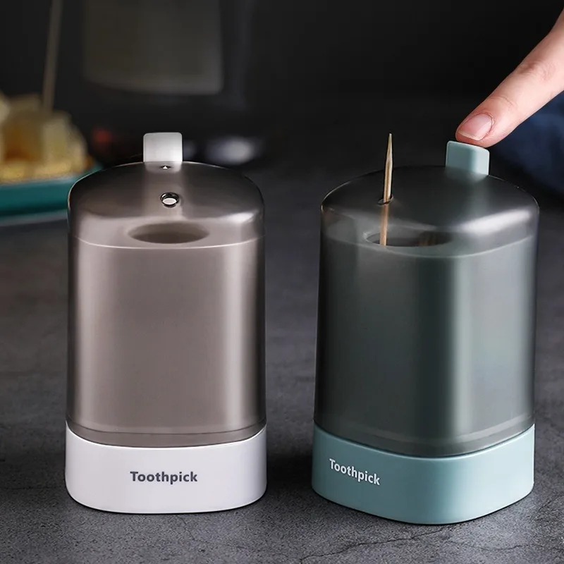 1Pc Press The Automatic Toothpick Box Creative Plastic Toothpick Holder Restaurant Convenient To Take The Toothpick