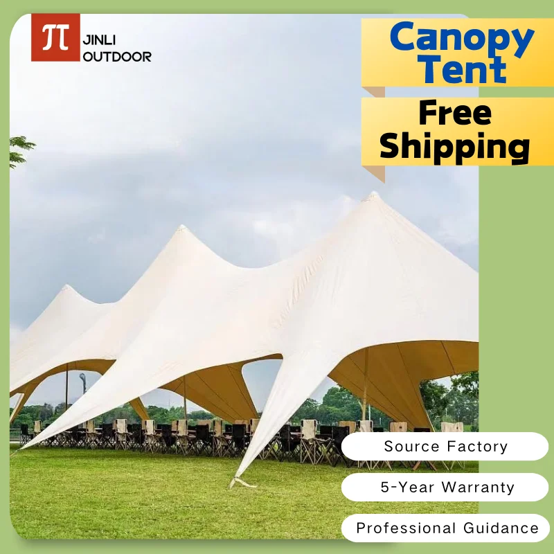 Single Double Pole Star Canopy Tents Octopus Canopy Thicken 900D Oxford Cloth Shape Stretch Canopy Outdoor Peaks Starshade Tents