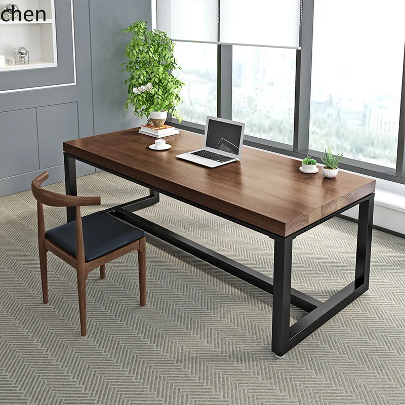 

HYS Office Desk Simple Modern Desktop Computer Desk Solid Wood Writing Desk