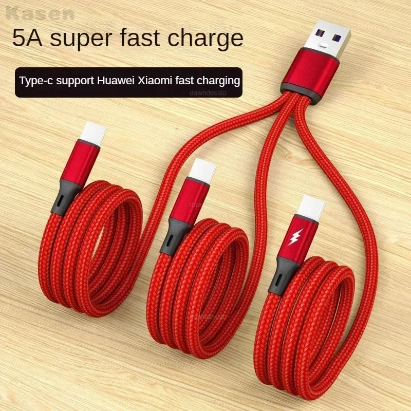

3 в 1 USB-кабель для зарядки 3 Type-C 3 Micro USB-разветвитель Шлейф для быстрой зарядки 5А для зарядки мобильного телефона Power Bank вместе 1,2 м