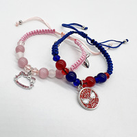 New Spider Kitty Charm Bracelets Rope Heart Magnetic Matching Bracelets for Couples Crystal Beaded Bracelet Halloween Jewelry