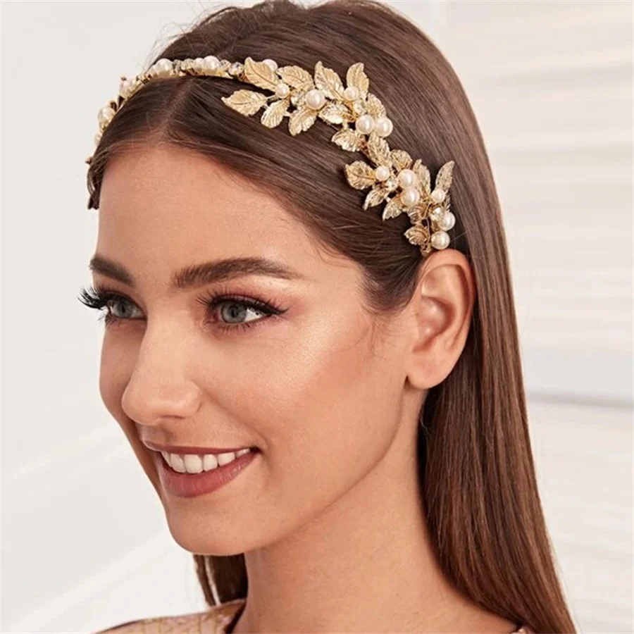 New Headband leaves romantic wedding elegant bride wedding photography hair accessories European and American style direct sales