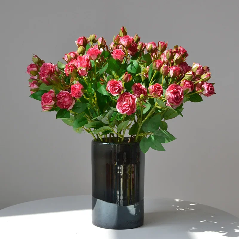 와일드 로즈 홈 웨딩 인공 꽃, 촬영 소품 장식, 42cm