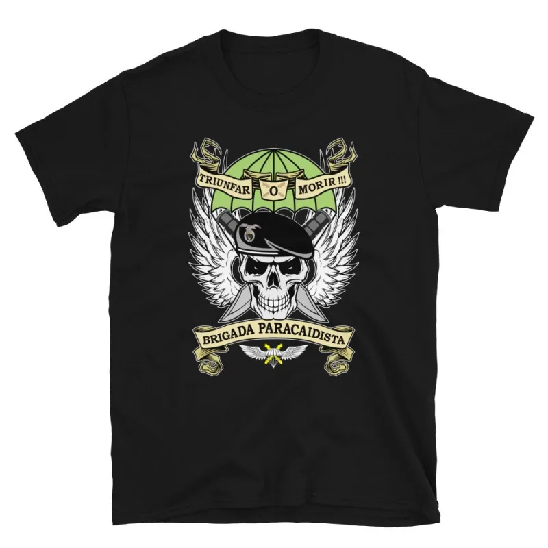 Brigada Paracaidista Calavera Skull Triunfar O Morir Spanish Army T-Shirt Short Sleeve Casual 100% Cotton T Shirts