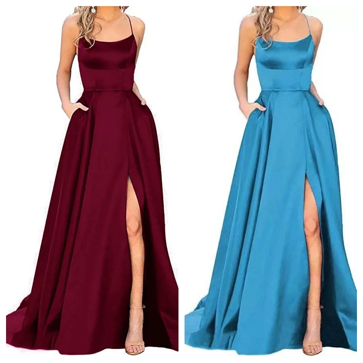 GZDQ-2024 Autumn New Solid Color European American Fashion Long Slimming Off Bridesmaid Dress For Sisters Get Married Wholesale