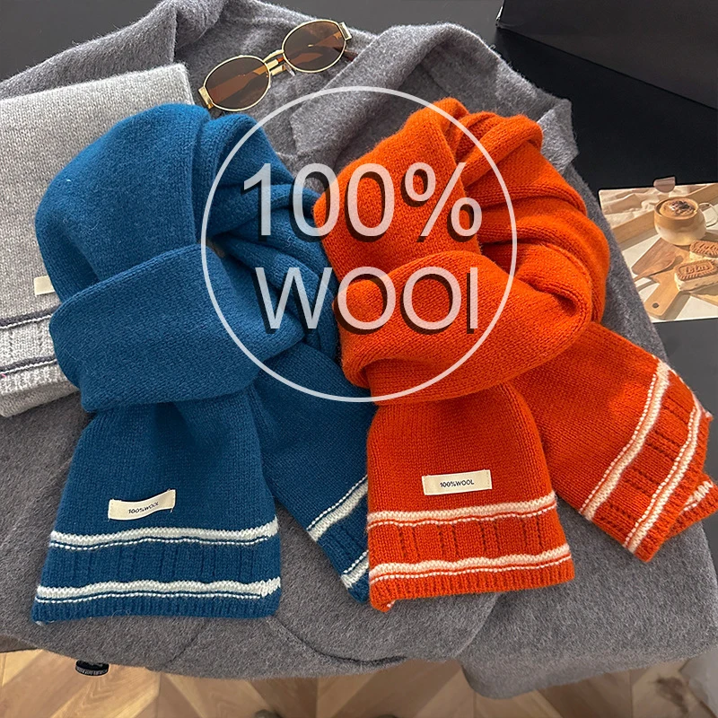 

Роскошный вязаный шарф из 100% шерсти для женщин и мужчин, зимняя теплая массивная шаль, длинный шарф без катышков, теплые кашемировые шарфы, шейный платок