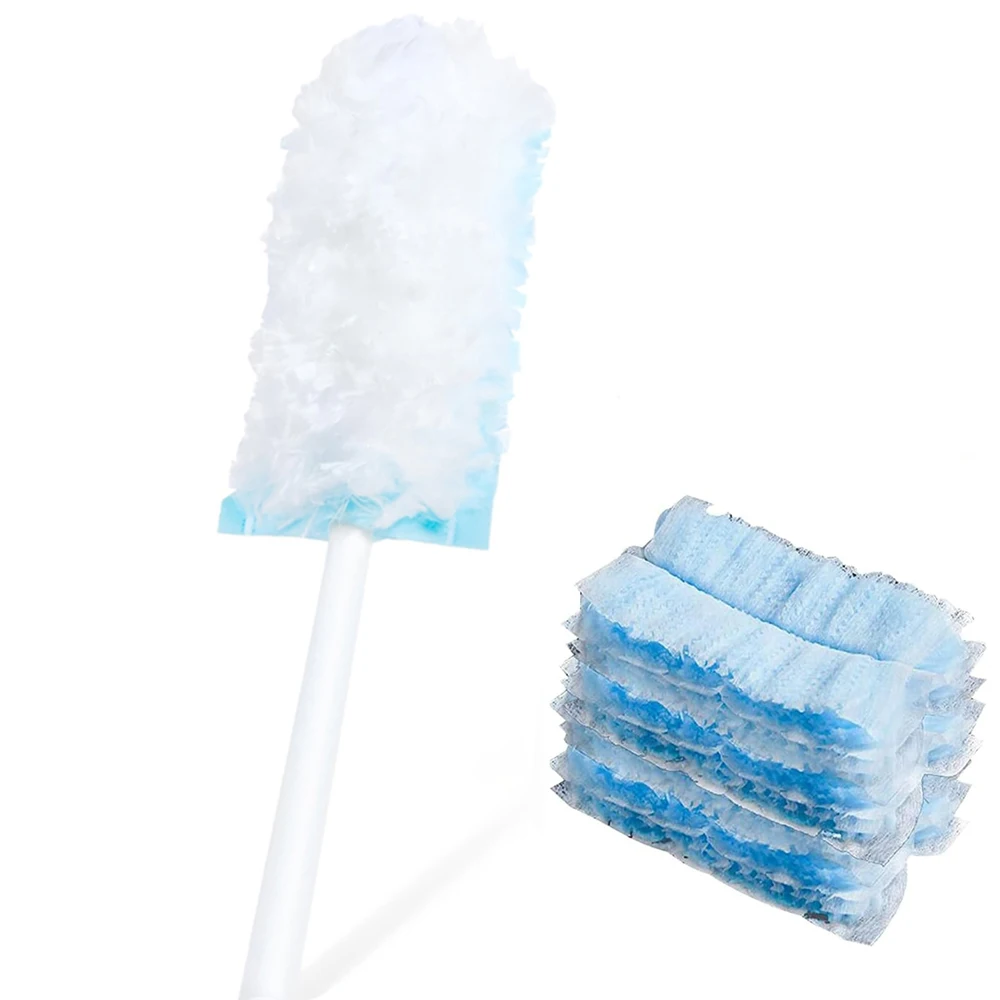 Handle & Cloth Heavy Duty Duster Refills Disposable Multi-Surface Cleaning Duster Head Replacement for Home Dusting