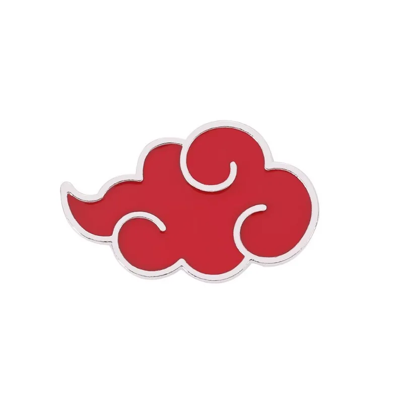 5PCS Anime Cartoon Enamel Brooch Red Cloud Sharingan Metal Pin Backpack Clothes Shuriken Dart Red Cloud Badge Cosplay Props view 3