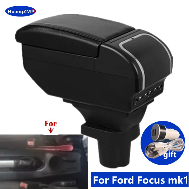 Auto Armlehne box Für Ford Focus mk1 Armlehne Box Für Ford Focus Center lagerung box Innen Gewidmet Retrofit Auto Zubehör