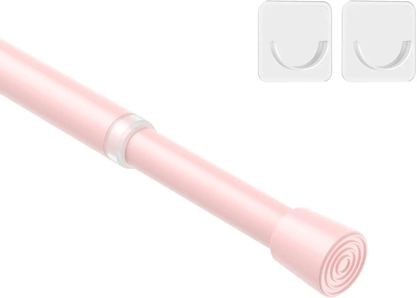 

Adjustable Spring Tension Curtain Rod 26-39 inch, No Tools Needed, Pink, for Kitchen Bathroom Window