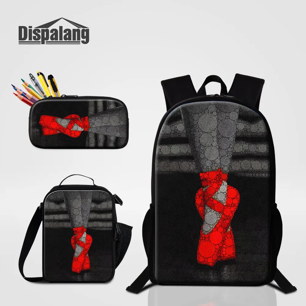 

16 Inch Big School Backpack For Girl Ballet Designer Schoolbag With Lunch Cooler Pencil Case For Children Polyester Bookbag