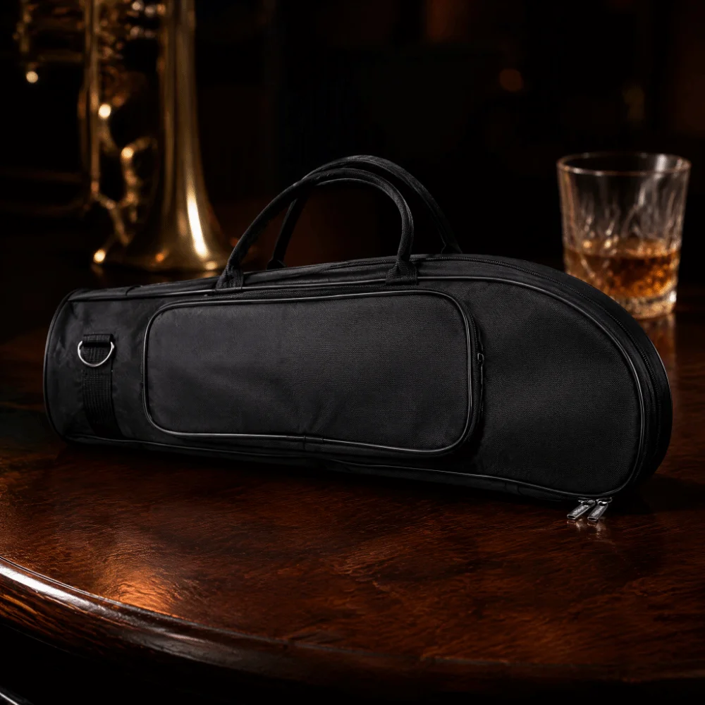 with Zippers Trumpet Gig Bag Padded Interior Shoulder Strap Trumpet Instrument Bag Heavy Duty Waterproof Trumpet Travel Case
