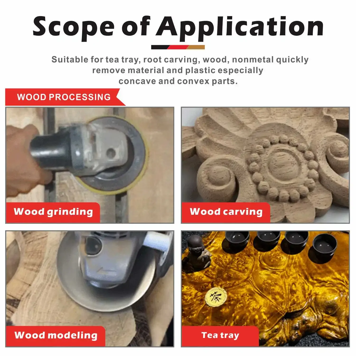 Hard Round Polishing Angle Grinding Wheel Wood Sanding Carving Shaping Disc 16/22mm Accessories Woodworking Rotary Tool