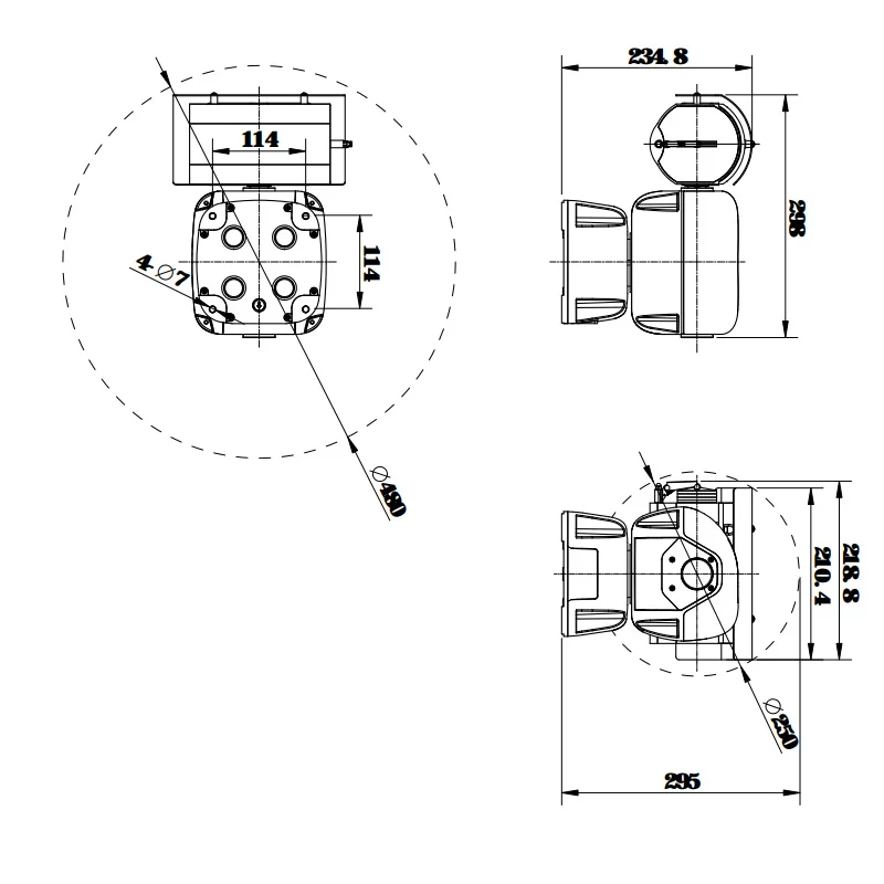Cámara PTZ analógica RS485 IP66 Zoom 20x 360 grados PAN Tilt 180 grados Auto-filp