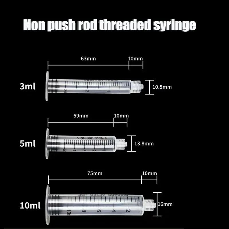 

20-50pcs Syringe No Push Rod Threaded Needle Tubes for Hydrolifting Gun Needle EZ Mesotherapy Gun Accessories Beauty Care Tools