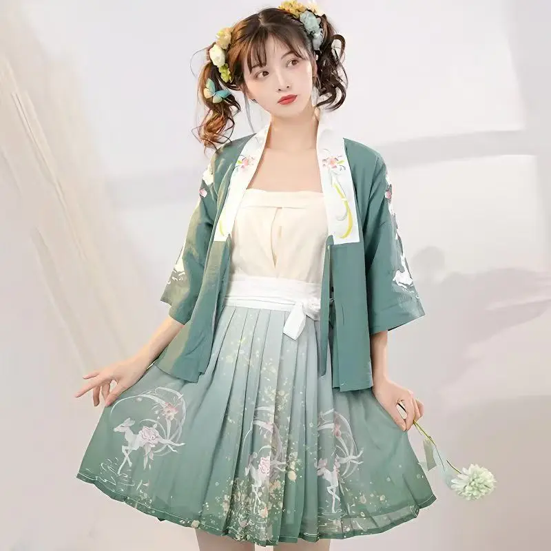 Spring and summer New Song Dynasty Hanfu women\'s Adult Costume Chinese style Han elements super fairy embroidery skirt with susp