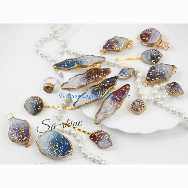 قالب راتنج مشبك الشعر DIY دبوس الشعر الراتنج الحرف صنع المجوهرات الملحقات #4