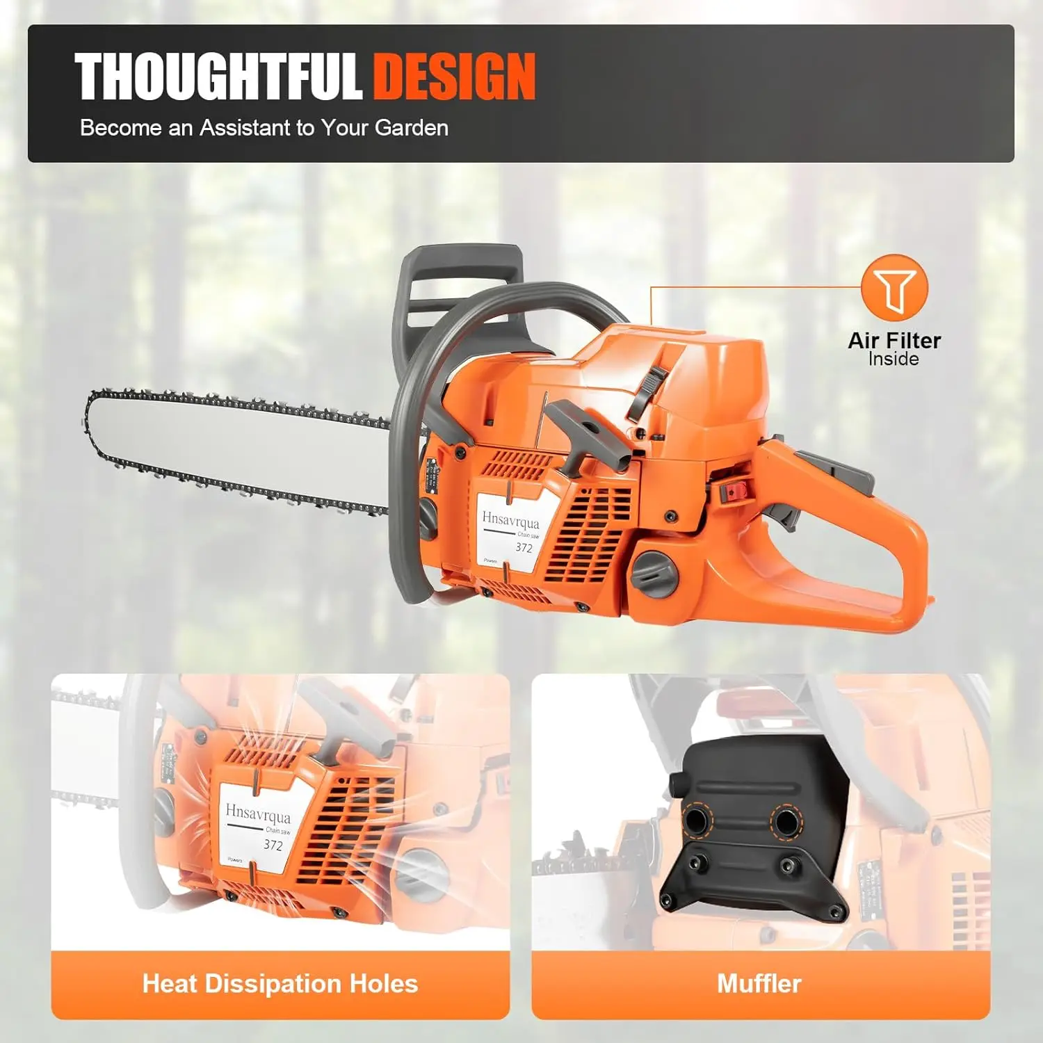 72CC Gas Chainsaw Gas Powered Chainsaws,2 Stroke 24''Guide Board Petrol Gasoline Chain Saw for Wood Pruning,Firewood Cutting