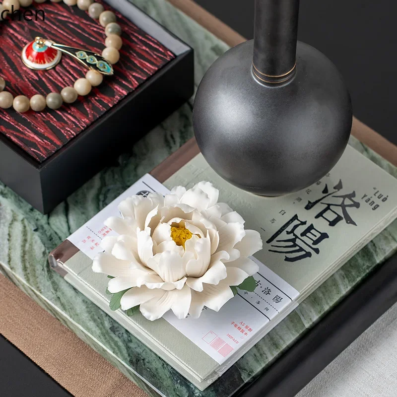 YFY New Chinese Style Tea Room Open Grid High-End Club Niche Tea Room Decor Living Room Entrance Medieval Chinese Style