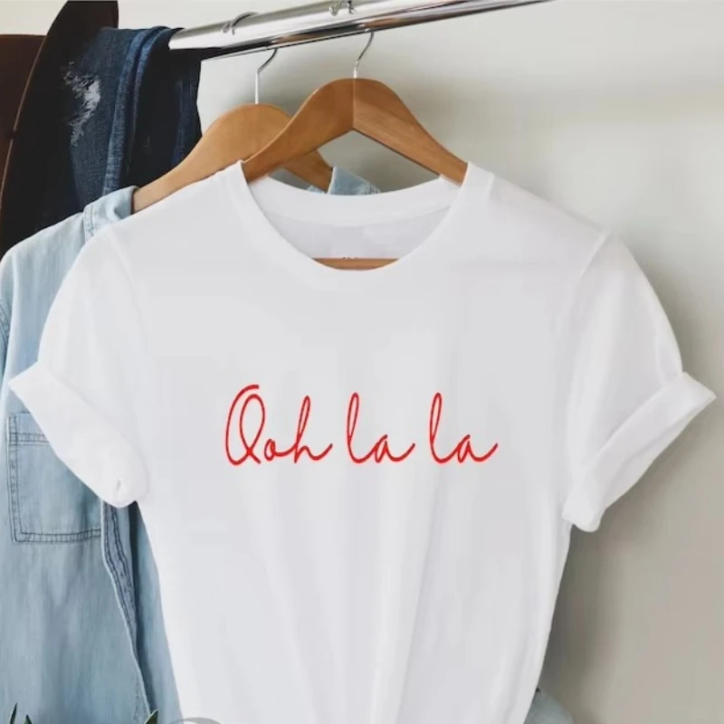Camiseta con estampado Ooh La La para mujer, camiseta con gráfico de eslogan divertido con cita en francés, regalos para mujer, regalos para novia, ropa para mejor amiga oh La La