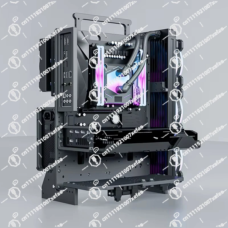 Nuevo chasis ATX, hermoso chasis de escritorio compatible con GPU RTX 3070 Ti, admite refrigeración por agua, estructura de aluminio aeronáutico en stock.