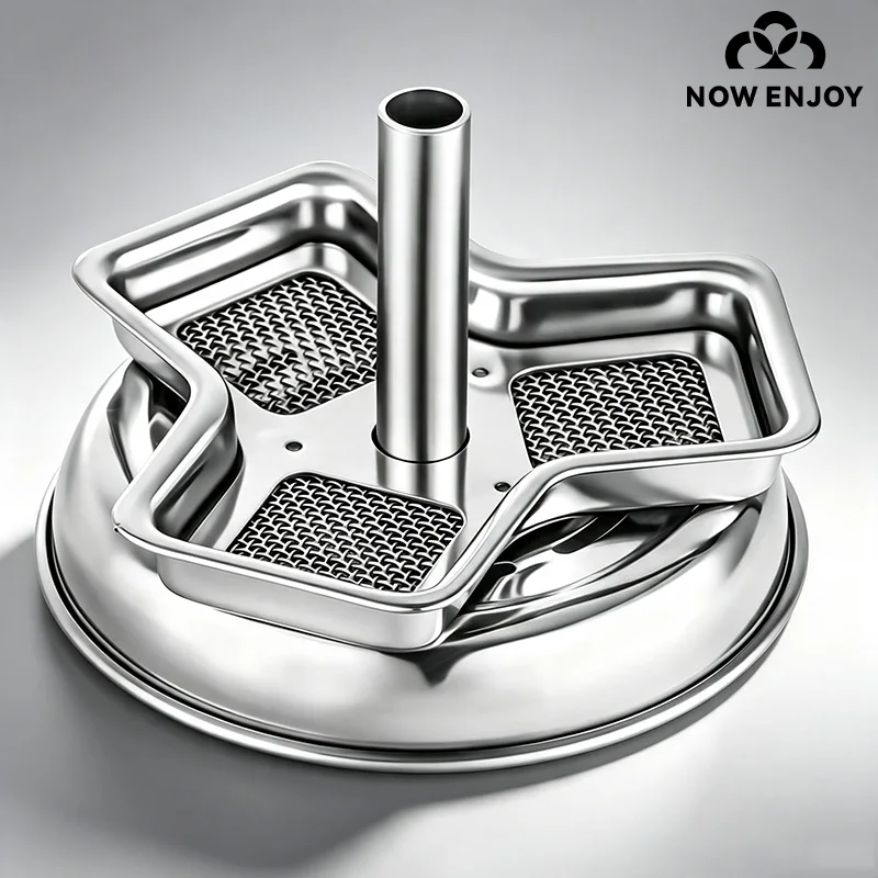 NOW ENJOY2026 Triangular Stainless Steel Carbon Separator Metal Shisha Coal Holder Charcoal Hookah Narguile Shisha Accessories