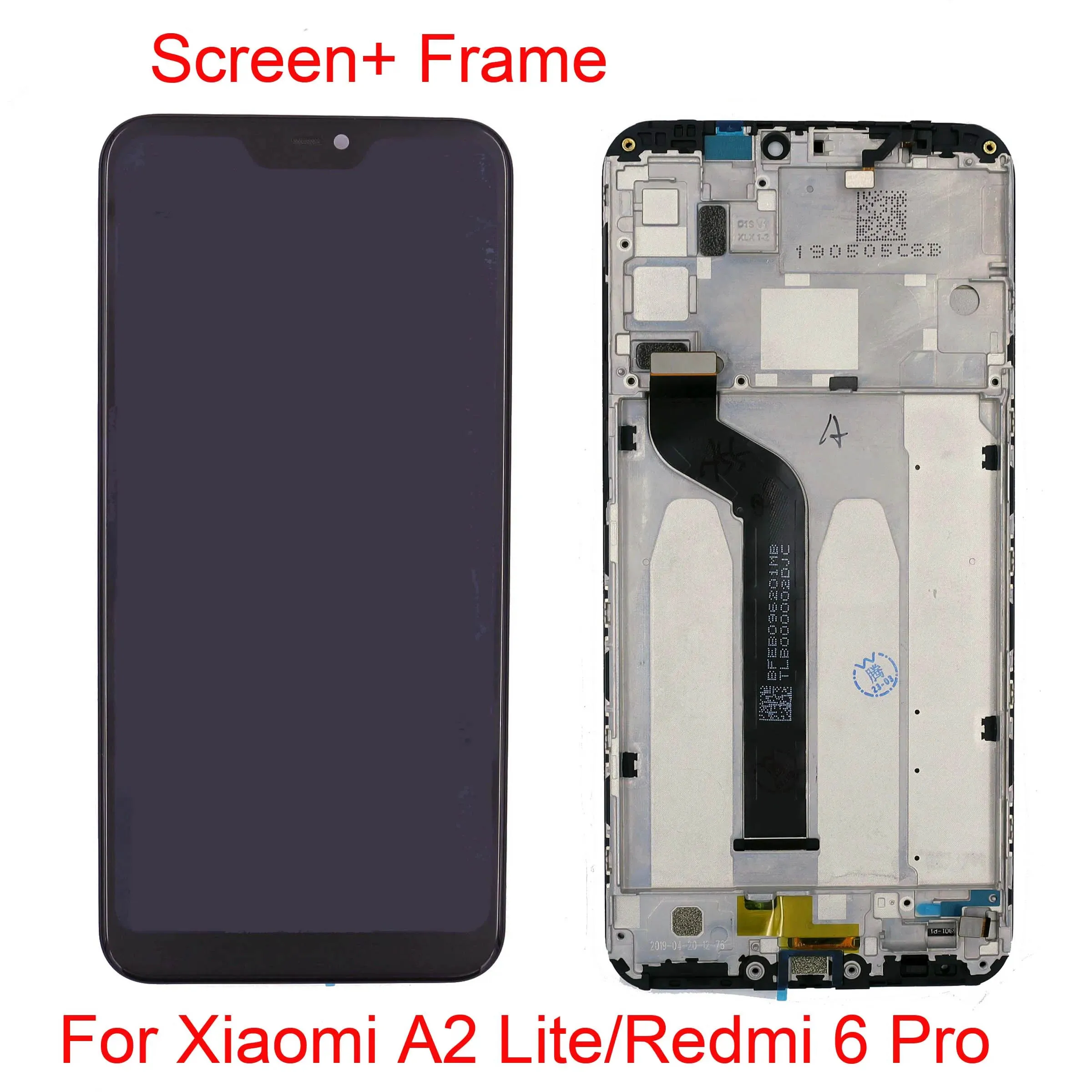 

LCD Touch Screen Digitizer Assembly with Frame and Sensor Flex, Complete Screen for Xiaomi A2 Lite/Redmi 6 Pro, New