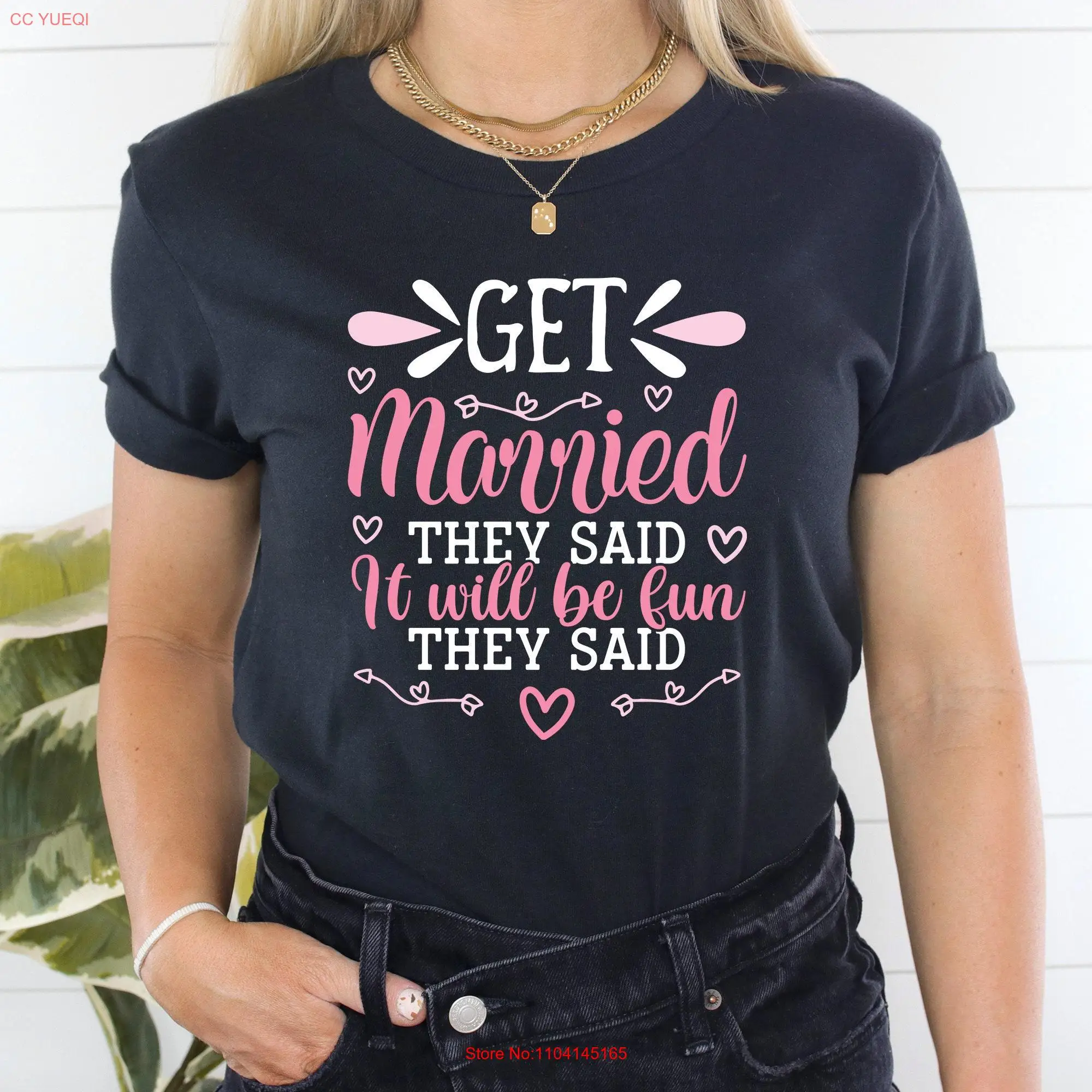 تي شيرت العروس الجديد للزواج في يوم الزفاف المضحك بأكمام طويلة أو قصيرة