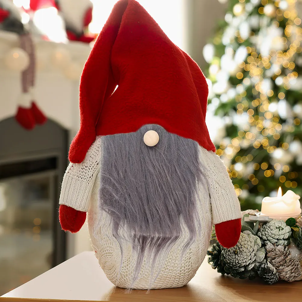

1 set Gnome Beards Set White Black Khaki Dark Gray Wooden Christmas Santa Claus Crafting Supplies