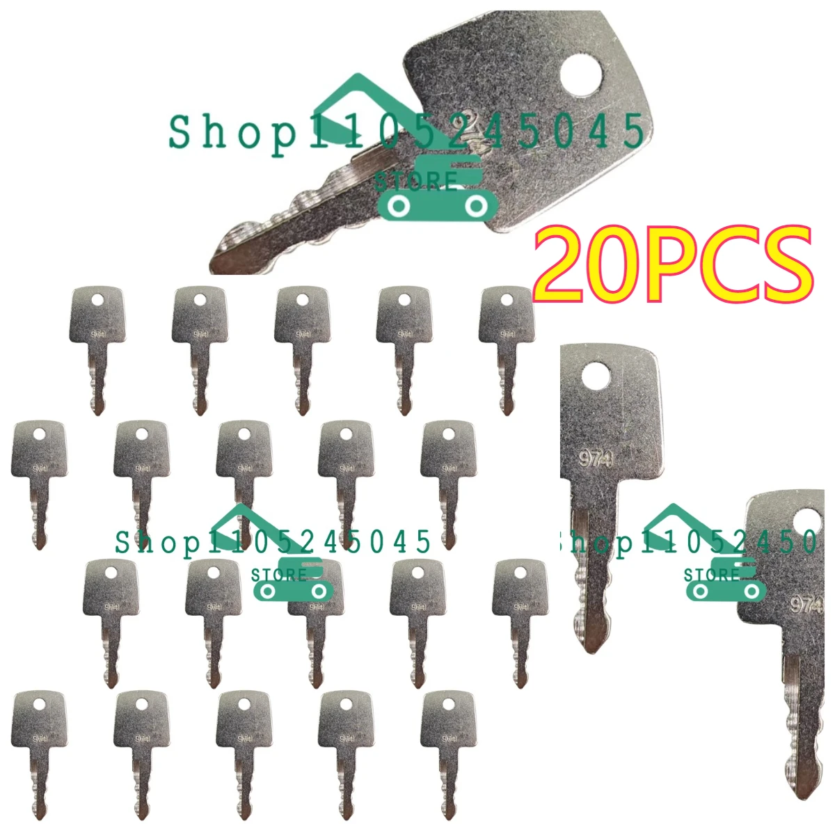 

20 шт. высококачественных ключей зажигания Sakai для тяжелой техники, ключ для асфальтоукладчика 974